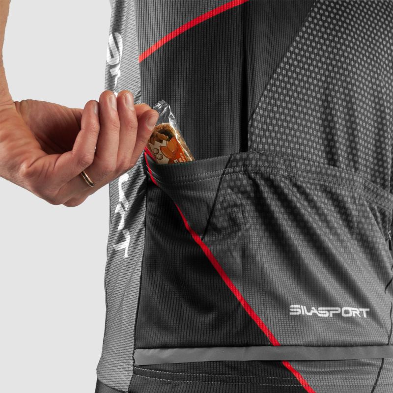 MAILLOT SILASPORT MOZAIK STYLE GRIS MC V-MAILLOT SILA SPORTS