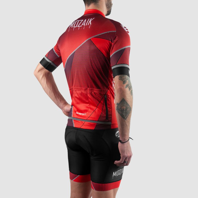 MAILLOT SILASPORT MOZAIK STYLE ROUGE MC V-MAILLOT SILA SPORTS