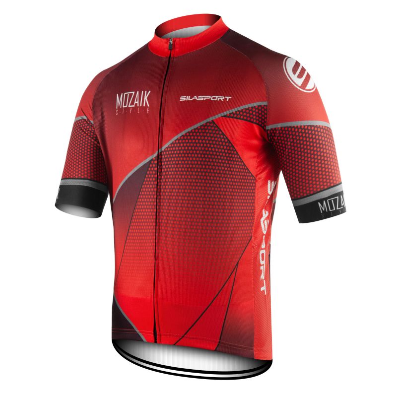 MAILLOT SILASPORT MOZAIK STYLE ROUGE MC V-MAILLOT SILA SPORTS XS ROUGE