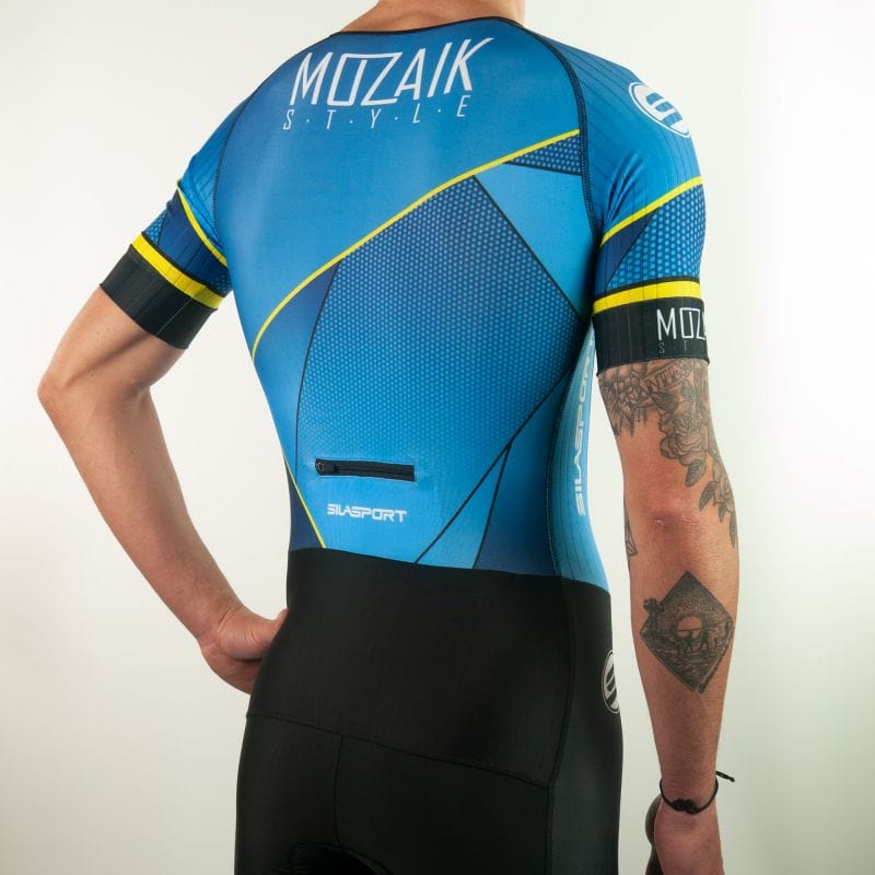 TRIFONCTION MC - CD SILASPORT MOZAIK STYLE BLEU V-COMBINAISON SILA SPORTS