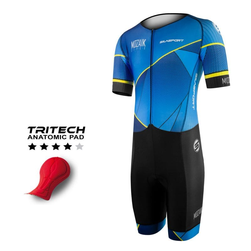 TRIFONCTION MC - CD SILASPORT MOZAIK STYLE BLEU V-COMBINAISON SILA SPORTS XS BLEU