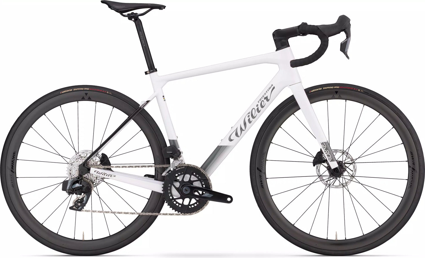 GARDA+STEMMA S2   E506528    G40 White Black  Glossy   	SHIMANO 105 2x12 R7020	MICHE SWR EVO 40 CARBON  2026