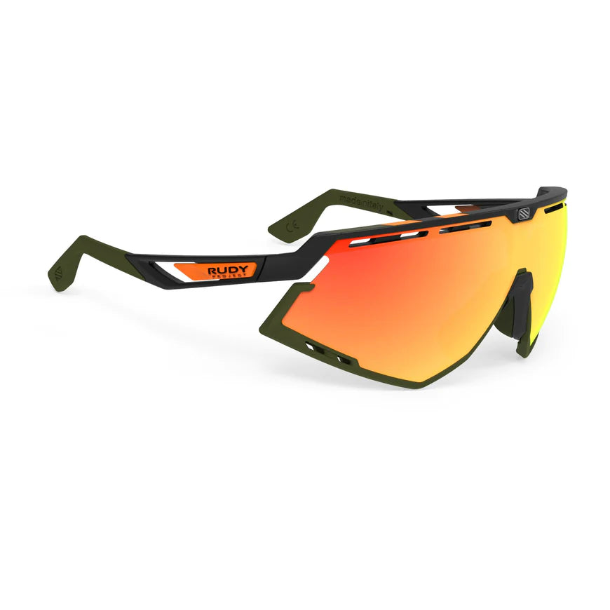 LUNETTES DEFENDER /DEFENDER MONTURE NOIR MAT ET VERRES MULTILASER ORANGE BUMPERS OLIVE ORANGE STRIPES 2026