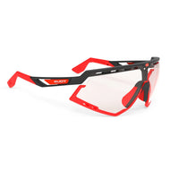 LUNETTES DEFENDER /MONTURE NOIRE MATE ET VERRES IMPACTX-2 PHOTOCHROMIQUES TRANSPARENTS À ROUGES PARE-CHOCS ROUGES