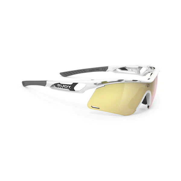 Tralyx+ Slim  Couleur : Tralyx Plus Slim White Gloss Frame with Multilaser Gold Lenses