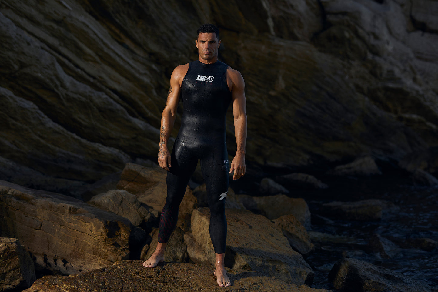 MEN'S SLEEVELESS FLEX WETSUIT BLACK/RED 2025