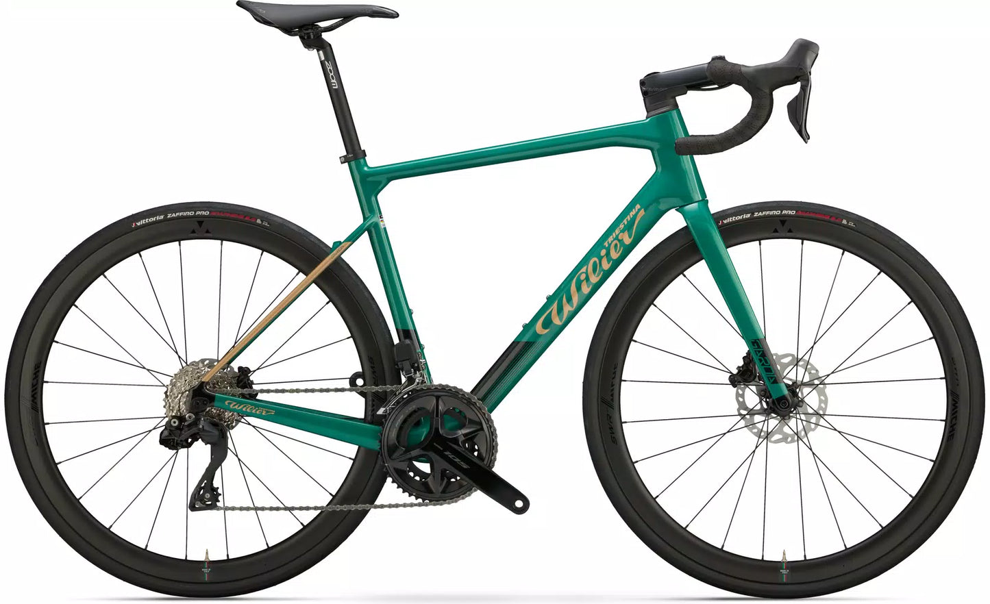 GARDA+STEMMA S2     E5065IX G42 Green Gold Glossy 	SHIMANO 105 Di2 2x12 R7170	MICHE REFLEX DX    2026