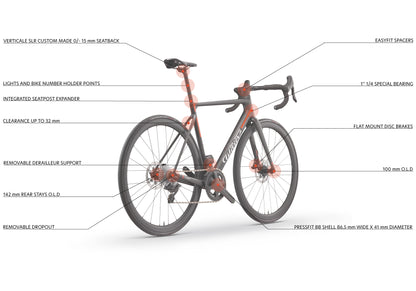 Verticale SLR   E608WLK  QA Couleur personnalisable - Exemple - Supplément Infinitamente 800 €    CAMPAGNOLO SUPER RECORD WRL 2x13	MICHE KLEOS RD 36 CARBON | CERAMICSPEED BEARINGS  2026