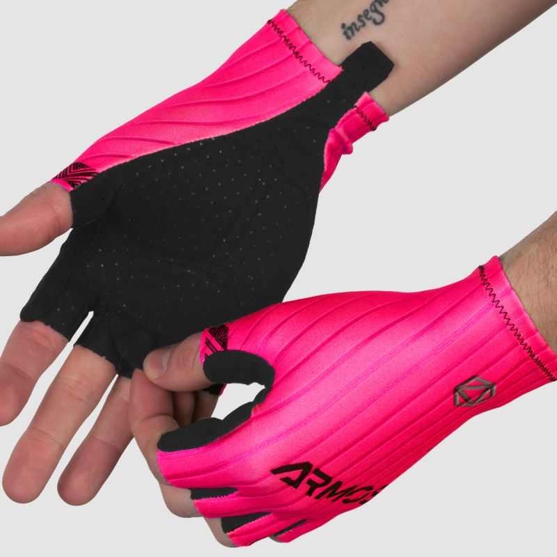 ARMOS PRO AERO CHRONO FLUO PINK SHORT GLOVES 3662
