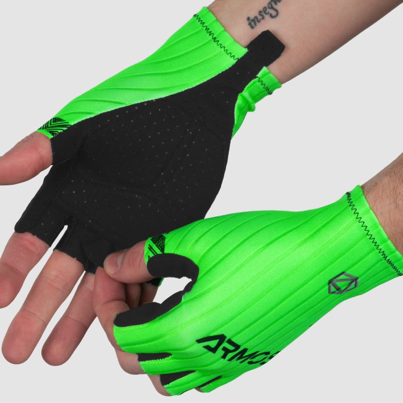 ARMOS PRO AERO CHRONO FLUO GREEN SHORT GLOVES 3664