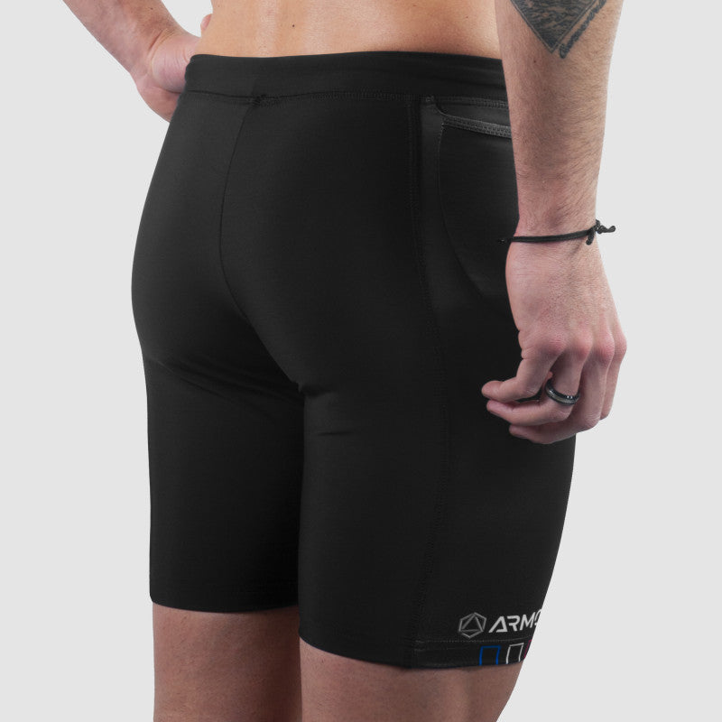 ARMOS TALISMAN BLACK RUNNING SHORTS