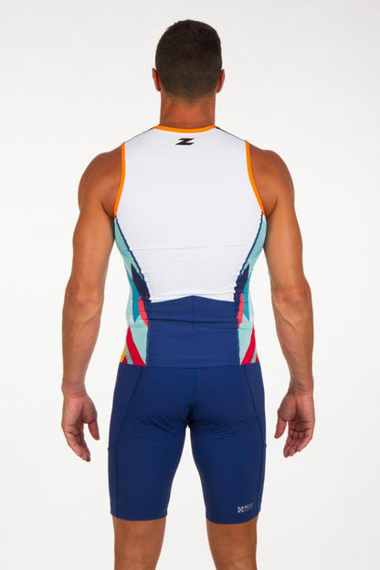 Men's singlet tri-function racer kubik block