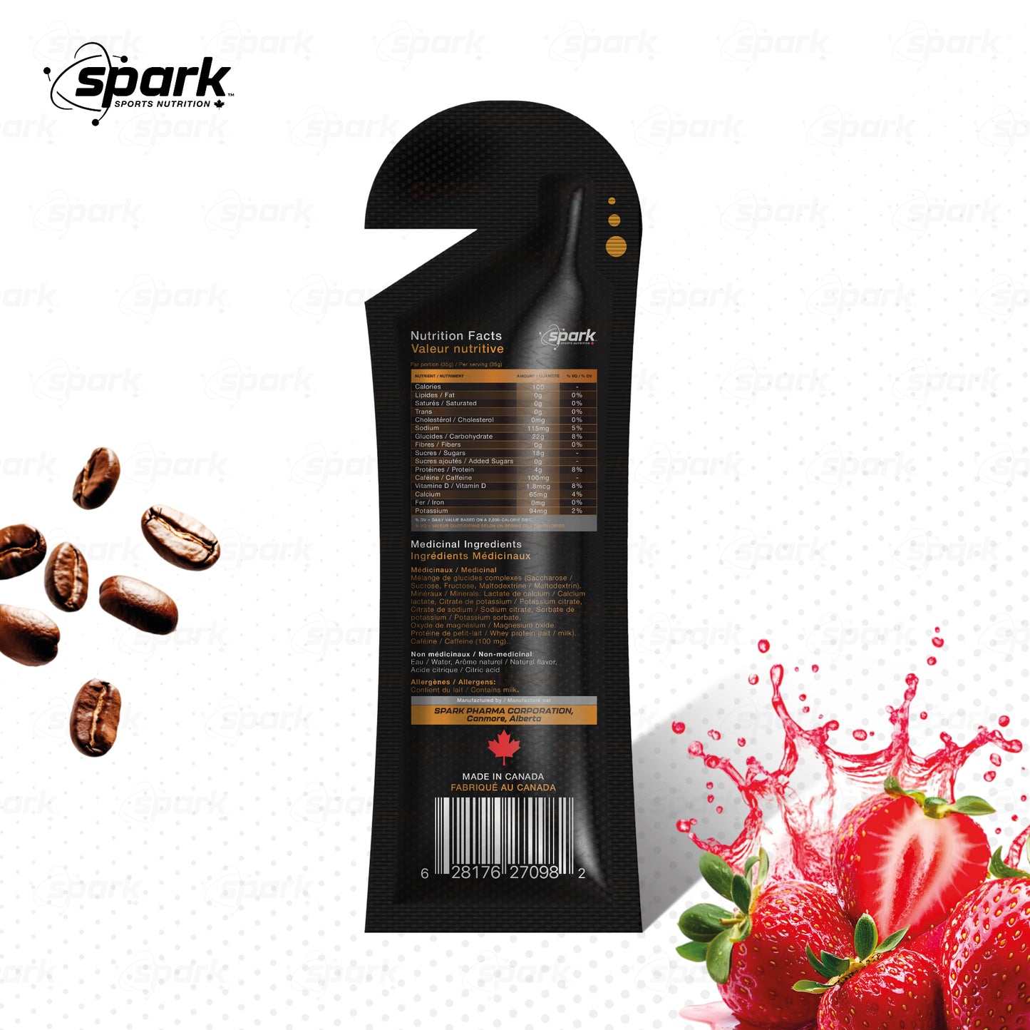 SPARK GELS  50  FRAISE   50 MG CAFÉINE  2026