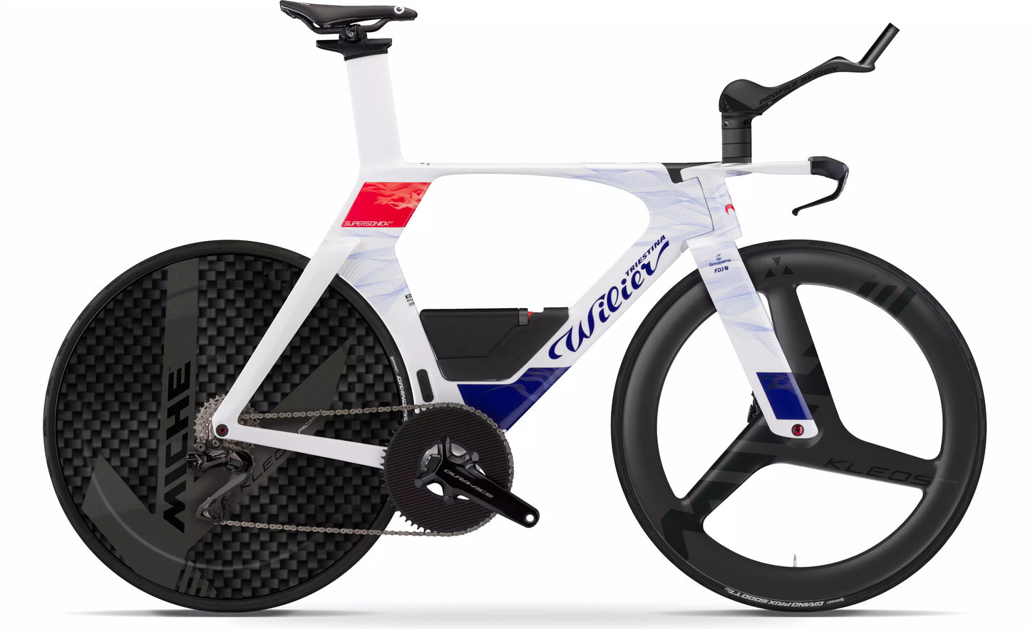 Supersonica SLR   E655IT2	       T15 Groupama FDJ  Profile Design ASC Pro Extensions   SHIMANO DURA-ACE Di2 R9270 2x12S TRIATHLON	MICHE KLEOS 67 (Front) / 85 (Rear) (Copie) (Copie)