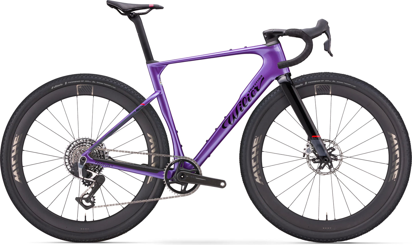 Rave SLR ID2  E628G4G (with carbon F BAR)	  V12 Neon Purple Glossy     SHIMANO GRX Di2 1x12S	MICHE AERO GRAFF CARBON 48 mm  2026