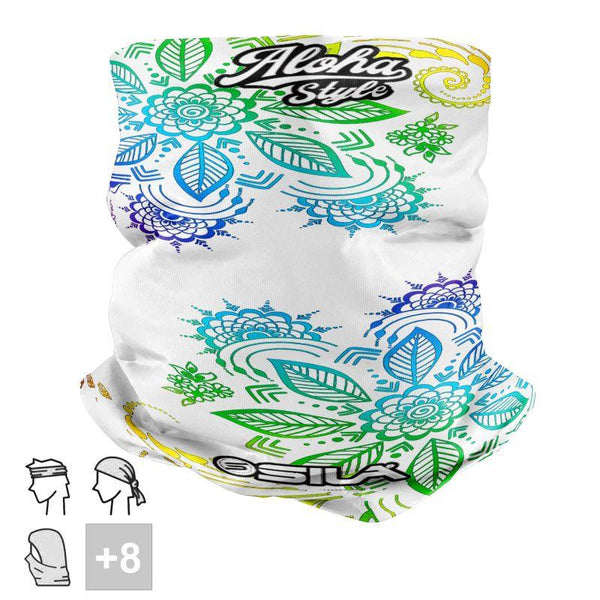 BANDANA TOUR DE COU multifonction SILA ALOHA STYLE Blanc Référence 2558 Taille Unique