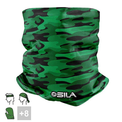 BANDANA TOUR DE COU multifonction SILA CAMO Vert Référence 2562 - Taille Unique - A-BANDANA SILA SPORTS 