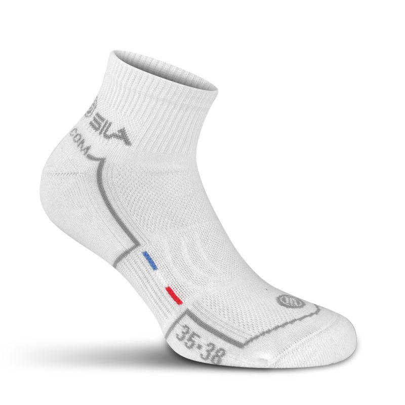 CHAUSSETTES COMFORT SILA - Courtes BLANC / GRIS 2082 A-CHAUSETTES SILA SPORTS 