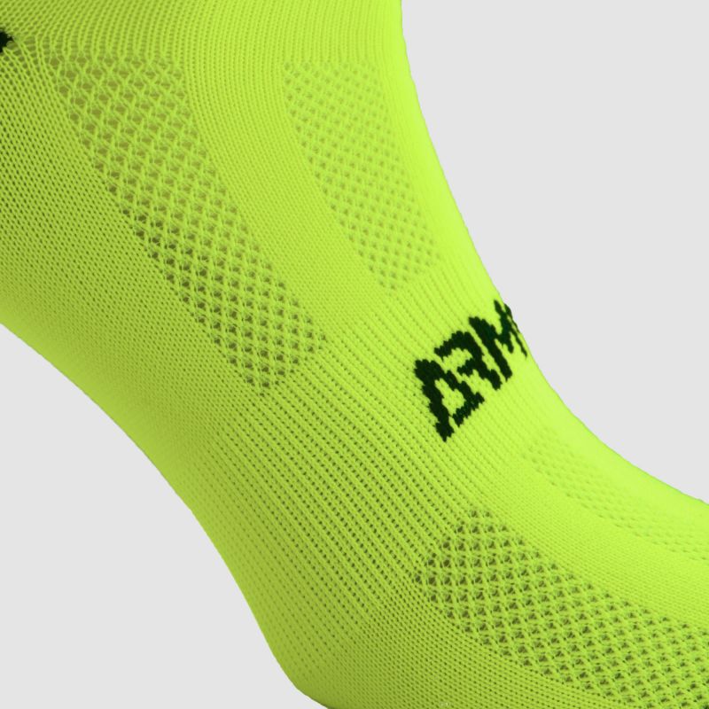 CHAUSSETTES COURTES CYCLISME ARMOS TALISMAN JAUNE FLUO A-CHAUSSETTES SILA SPORT 