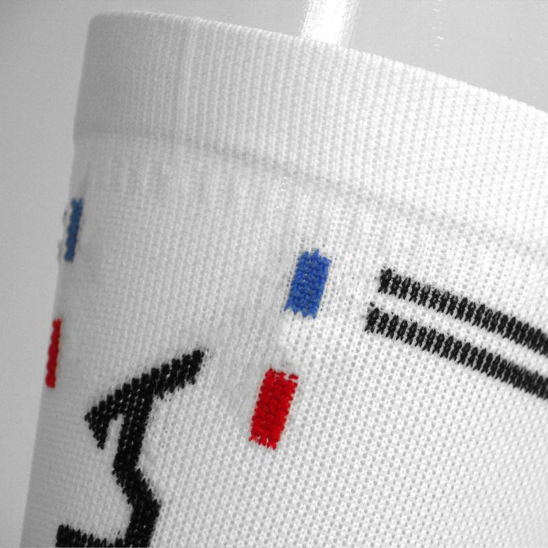 CHAUSSETTES RACING SILA - Courtes BLANC / NOIR Référence 2585 A-CHAUSSETTES SILA SPORTS 