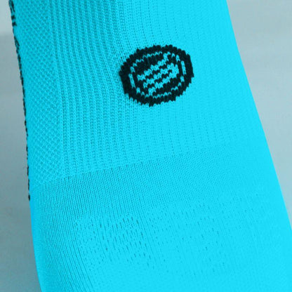 CHAUSSETTES RACING SILA - Courtes BLEU CYAN / NOIR Référence 2591 A-CHAUSSETTES SILA SPORTS 