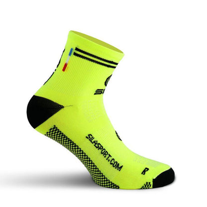 CHAUSSETTES RACING SILA - Courtes JAUNE FLUO / NOIR A-CHAUSSETTES SILA SPORTS 