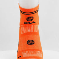 CHAUSSETTES RACING SILA - Courtes ORANGE FLUO / NOIR Référence 2587 A-CHAUSSETTES SILA SPORTS 