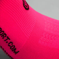 CHAUSSETTES RACING SILA - Courtes ROSE FLUO / NOIR Référence 2588 A-CHAUSSETTES SILA SPORTS 