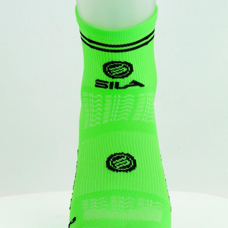 CHAUSSETTES RACING SILA - Courtes VERT FLUO / NOIR Référence 2589 A-CHAUSSETTES SILA SPORTS 