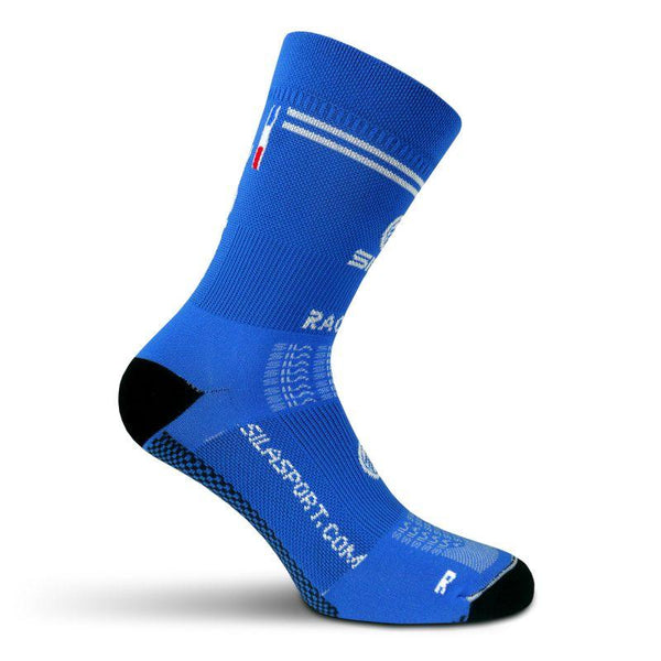 CHAUSSETTES RACING SILA - Mi-hautes BLEU ROYAL / NOIR A-CHAUSSETTES SILA SPORTS 