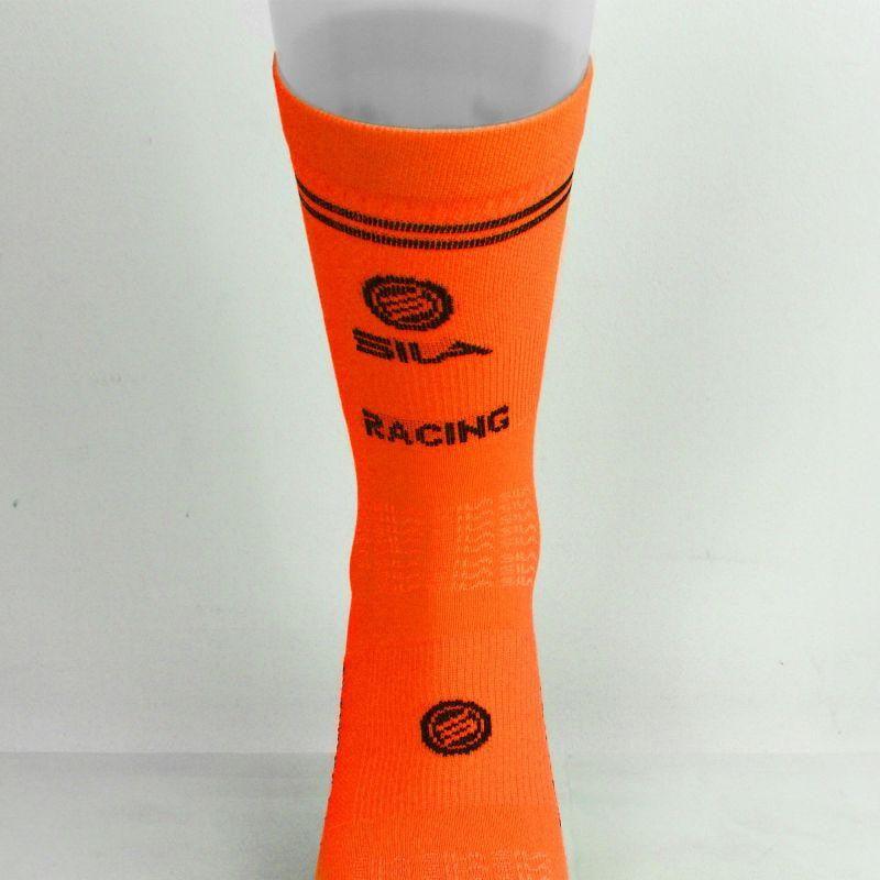 CHAUSSETTES RACING SILA - MI-HAUTES ORANGE FLUO / NOIR A-SOCQUETTES SILA SPORT 