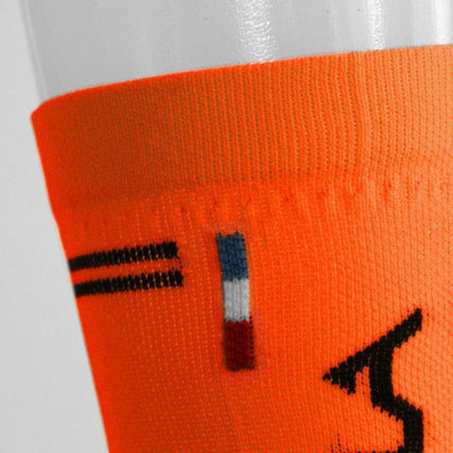 CHAUSSETTES RACING SILA - MI-HAUTES ORANGE FLUO / NOIR A-SOCQUETTES SILA SPORT 