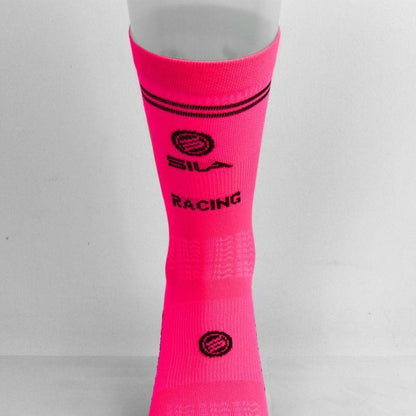 CHAUSSETTES RACING SILA - MI-HAUTES ROSE FLUO NOIR 1776 A-CHAUSETTES SILA SPORT 