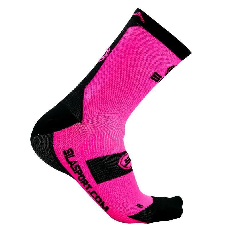 CHAUSSETTES TECHNICS SILA - Mi-hautes ROSE FLUO / NOIR A-CHAUSETTES SILA SPORT 