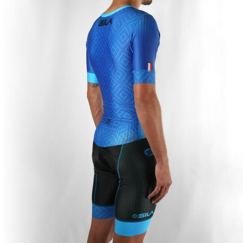 COMBINAISON CYCLISME SILA CLASSY STYLE BLEU MC Référence 2970 - M - Bleu V-COMBINAISON SILA SPORTS 