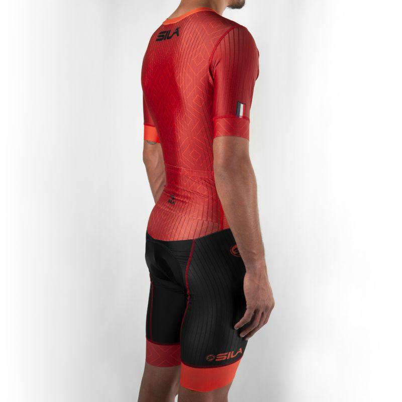 COMBINAISON CYCLISME SILA CLASSY STYLE ROUGE MC Référence 2969 - M - Rouge V-COMBINAISON SILA SPORTS 