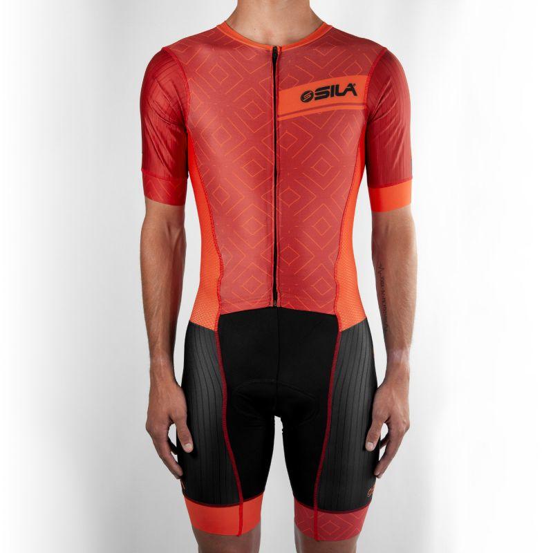 COMBINAISON CYCLISME SILA CLASSY STYLE ROUGE MC Référence 2969 - M - Rouge V-COMBINAISON SILA SPORTS 