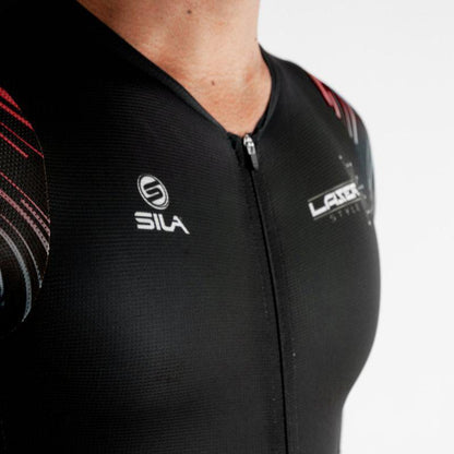 COMBINAISON ROLLER SILA LASER – GRENAT – Manches courtes V-COMBINAISON SILA SPORTS 