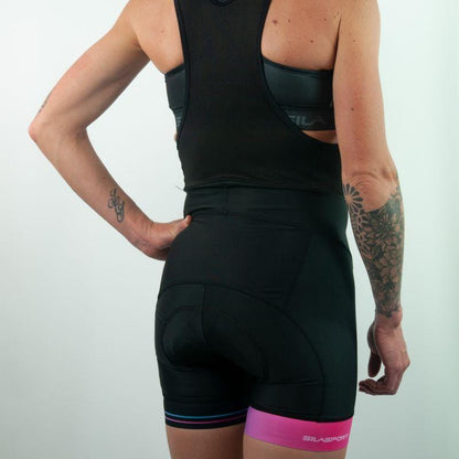 CUISSARD CYCLISME FEMME EVO SILASPORT GIRLY STYLE ROSE V-CUISSARD SILA SPORTS 