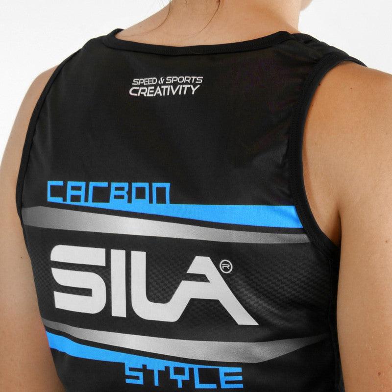 DÉBARDEUR RUNNING FEMME - SILA CARBON STYLE 2 - BLEU 1714 T-DÉBARDEUR SILA SPORT 