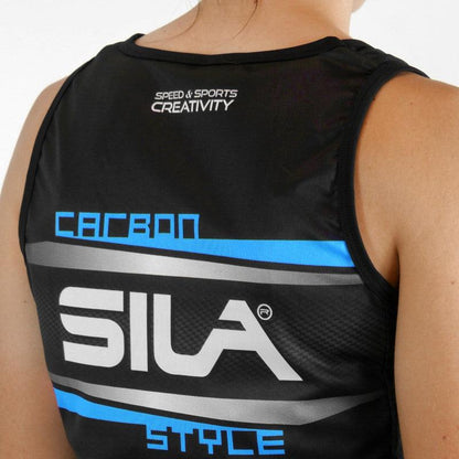 DÉBARDEUR RUNNING FEMME - SILA CARBON STYLE 2 - BLEU 1714 T-DÉBARDEUR SILA SPORT 
