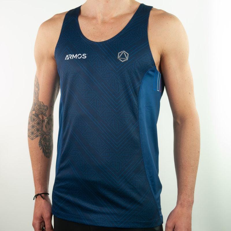 DÉBARDEUR RUNNING HOMME PERFO ARMOS LEGEND BLEU MARINE T-DÉBARDEUR SILA SPORTS 