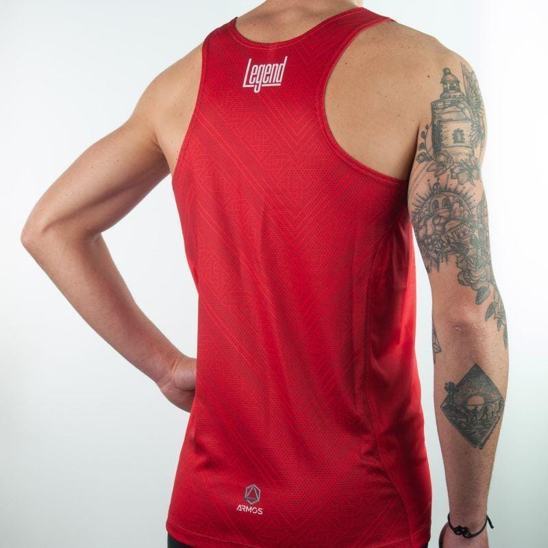DÉBARDEUR RUNNING HOMME PERFO ARMOS LEGEND ROUGE T-DÉBARDEUR SILA SPORTS 