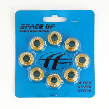 ENTRETOISES DOUBLE FF - MULTI-TAILLES ET COULEURS (8 PCS) M-ROULEMENT DOUBLE FF - Jaune 10.10 (MPC & HYDROGEN ROLLERBLADE) 