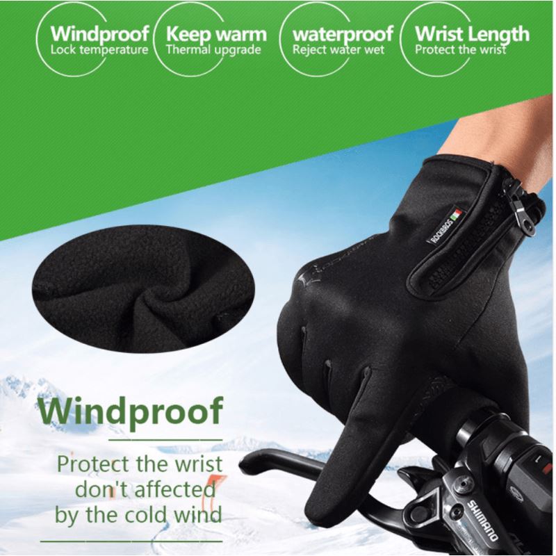 GANTS LONG MTB ROCKBROS - ZIP THERMIQUE Rouge A-GANTS LONG SILA SPORT 