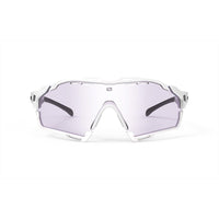 LUNETTE LIGNE DE COUPE COLOUR CADRE BLANC BRILLANT CUTLINE AVEC VERRES PHOTOCHROMIQUES LASER VIOLET IMPACTX-2 PARE-CHOCS BLANCS E-LUNETTES RUDY PROJECT 