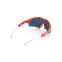 LUNETTE LIGNE DE COUPE MANDARIN FADE CORAL FRAME AVEC LENTILLES ROUGES MULTILASER PARE-CHOCS BLANCS E-LUNETTES RUDY PROJECT 