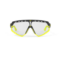 LUNETTES DEFENDER /MONTURE NOIRE MATE ET VERRES IMPACTX-2 PHOTOCHROMIQUES TRANSPARENTS À NOIR LASER PARE-CHOCS JAUNE FLUO E-LUNETTES RUDY PROJECT 