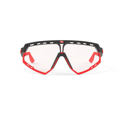LUNETTES DEFENDER /MONTURE NOIRE MATE ET VERRES IMPACTX-2 PHOTOCHROMIQUES TRANSPARENTS À ROUGES PARE-CHOCS ROUGES E-LUNETTES RUDY PROJECT 