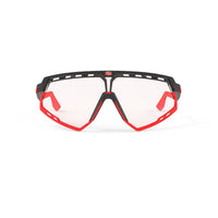 LUNETTES DEFENDER /MONTURE NOIRE MATE ET VERRES IMPACTX-2 PHOTOCHROMIQUES TRANSPARENTS À ROUGES PARE-CHOCS ROUGES E-LUNETTES RUDY PROJECT 